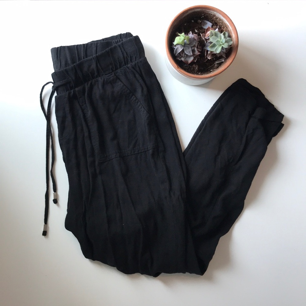Lightweight black drawstring pants